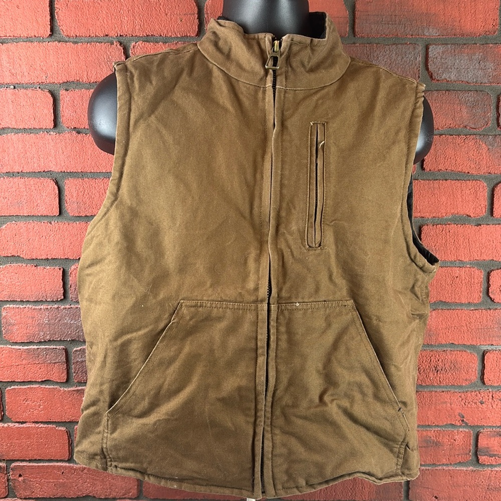 Men's Brown Quilted Work Vest - Unbranded